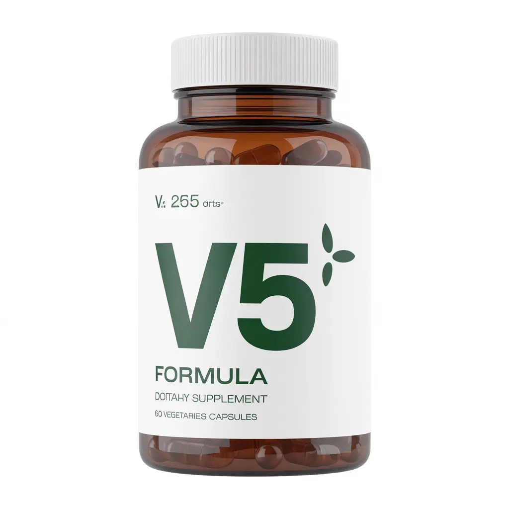 V5 Formula dietary supplement bottle containing 60 vegetarian capsules for daily wellness support